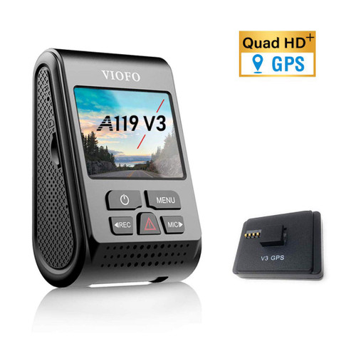 VIOFO A119 V3 2560 x 1600P Quad HD+ Dash Camera with GPS Logger 2020 Edition
