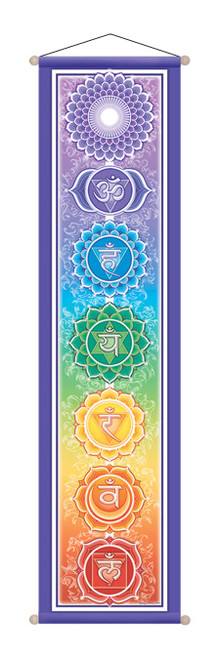 Mandala Arts 12" X 48" Large Chakra Banner, By Bryon Allen