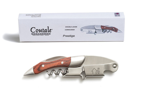 Prestige By Coutale Sommelier - The French Patented Spring-Loaded Double Lever Waiters Corkscrew and Wine Bottle Opener (Rosewood)