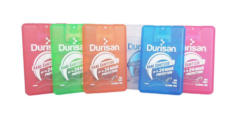 Durisan Travel Hand Sanitizer Alcohol Free 18 M Set of 6 Assorted Colors