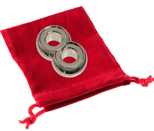 Infinity Hanayama Puzzle, Level 6, Red Velveteen  Pouch, Bundle