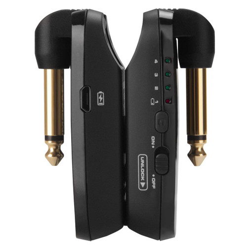 NUX B-2 Wireless Guitar System 2.4GHz Rechargeable 4 Channels Wireless Audio Transmitter Receiver 4ms Latency for Passive Guitar - Black