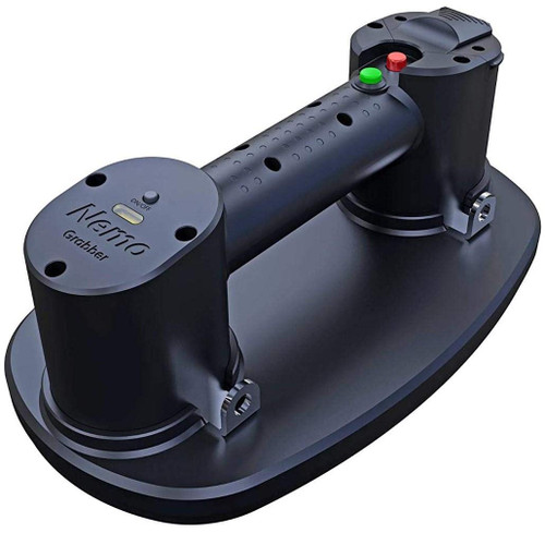 Grabo Electric Vacuum Suction Cup Lifter for Wood, Dry-Wall, Granit, Glass (Patterned or Smooth), Tiles. Glass Lifter 375lbs max Load, X2 Batteries (with Carry case)