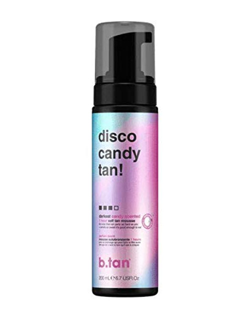 b.tan Self Tan Mousse -  Disco Candy Tan - Candy Scented Party Proof Self Tanner for Fast, Dark Tan, 6.7 fl oz