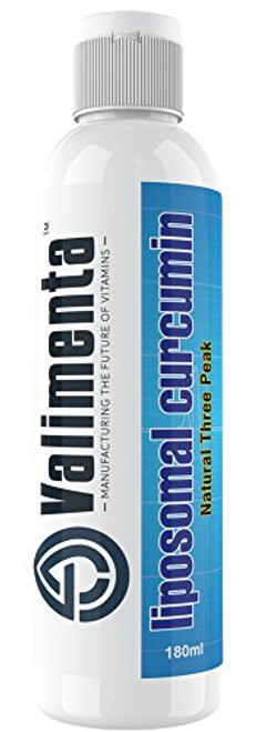 Valimenta Liposomal Curcumin - Made in USA, All Natural Ingredient Forms & Organic Manufacturing, Non-GMO & Non-Soy, 180ml 6 oz. 30 Servings