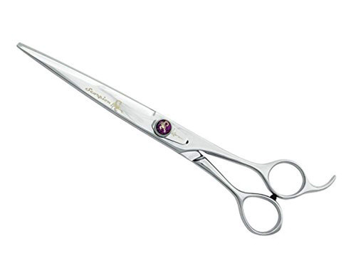 Kenchii Scorpion Grooming Shears 8" Curved Even Handle Scissor - Silver