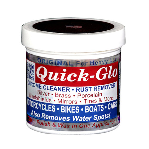 Quick-Glo - Original, 8 oz - Chrome Cleaner & Rust Remover Featured on Jay Leno's Garage Made in The USA & Non Toxic - 1 Jar
