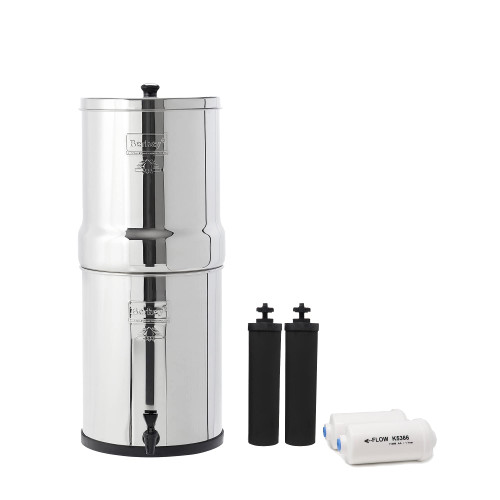 Royal Berkey with 2 Black Filters and 2 PF-2 Fluoride Filters, 3.25 Gal - Silver