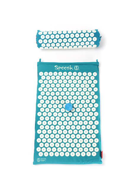 Spoonk - Back Pain & Sleep Aid Relief in Coton Regular Size Acupressure Mat with Bag Eco USA Foam - Pagoda Blue