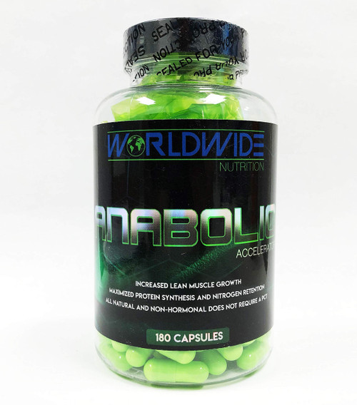 Worldwide Nutrition Anabolic Accelerator Muscle Growth Herbal Supplement (180 Capsules)