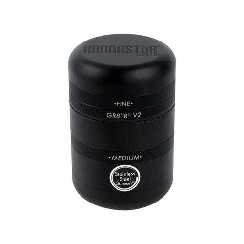 GR8TR V2 Series Grinder w/ Solid Body w/ Stainless Easy Change Screen, Storage Lid, Matte Black