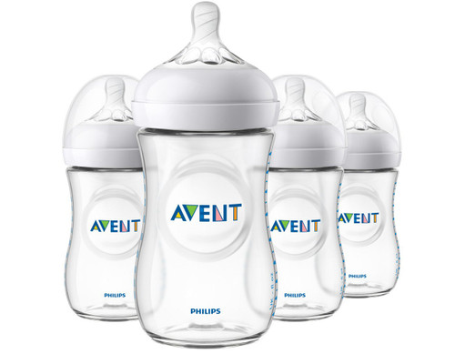Philips Avent Natural Baby Bottle, Clear, 9 Oz, 4 pack, SCF013/47