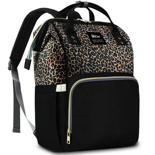 Diaper Bag Backpack, Diaper Bags for Baby Girl, Leopard Diaper Backpack Baby Bag