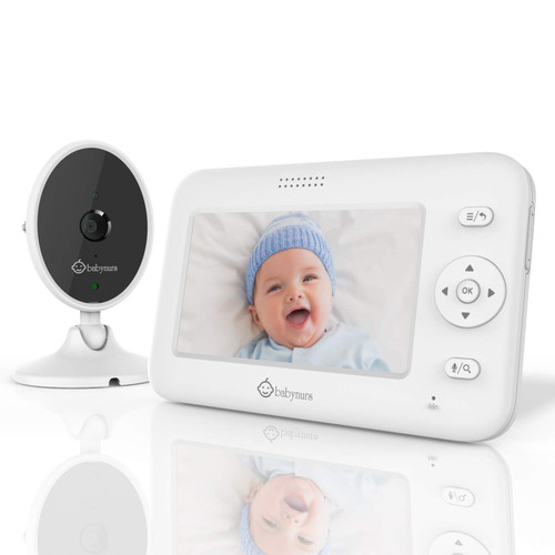 Babynurs Video Baby Monitor with Camera and Audio, 4.3" Baby Monitor with Night Vision, 1000ft Range, 1800mAh High Capacity, Two-Way Talk, VOX Mode, 5 Lullabies, Auto Wake-up, Zoom, Thermal Monitor