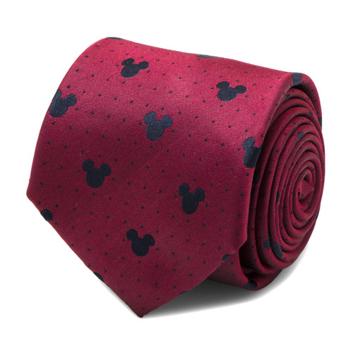 CufflinksInc Mickey Mouse Red Pin Dot Men's Necktie