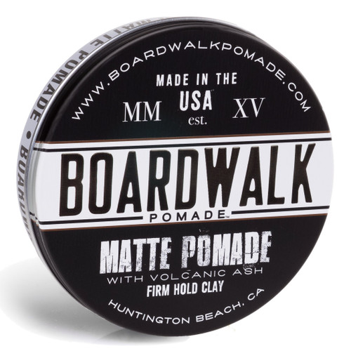 Boardwalk Matte Pomade Firm Hold Clay, Strong Hold Matte Finish, Made with Volcanic Ash and Aloe Vera, Vegan and Paraben Free 4.5 oz