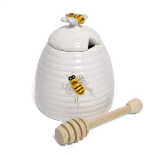 Mary Lake Thompson Ceramic Beehive Honey Pot with Dipper and Lid