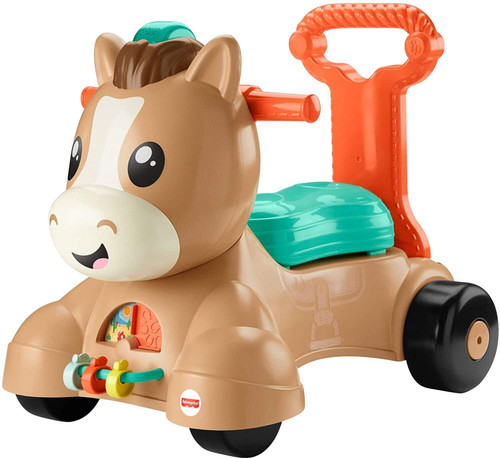 Fisher-Price Walk Bounce & Ride Pony, infant to toddler musical walker and ride-on toy