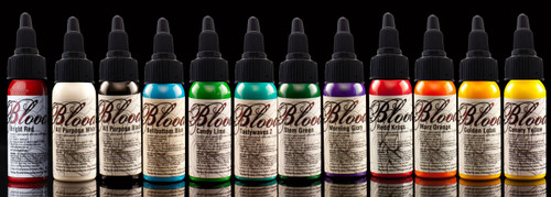  12 color Tattoo Ink Set Bloodline 1/2 oz Bottles