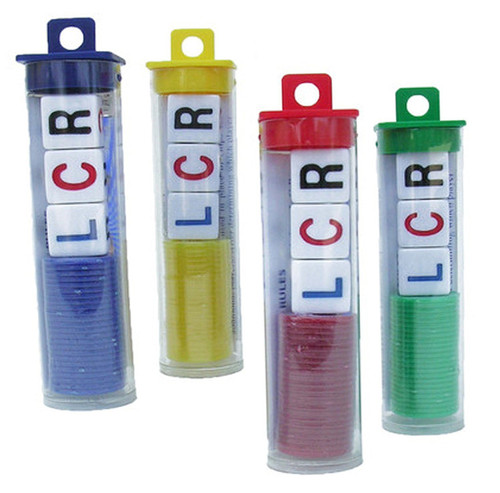  LCR Left Center Right Dice Game 4 Sets,  Assorted Colors