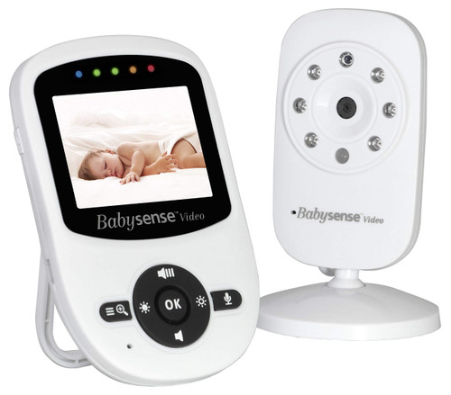  Babysense Video Baby Monitor with Camera and Audio, Long Range, Room Temperature, Infrared Night Vision, Two Way Talk Back, Lullabies, VOX and Long Battery Life, Model: V24US
