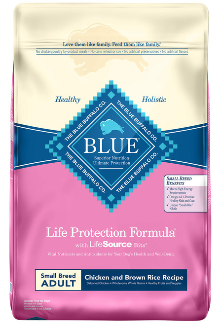Blue Buffalo Life Protection Formula Small Breed Dog Food – Natural Dry Dog Food for Adult Dogs – Chicken and Brown Rice – 15 lb. Bag
