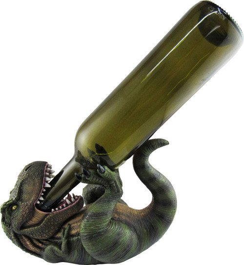 DWK Animal Decorative Table Top Wine Bottle Holder | Home Bar Decor | Wine Accessories for a Wine Bar | Kitchen Organization |  Great Gifts for Her (T-Rex)