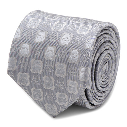 Darth Vader and Stormtrooper Men's Tie in Grey