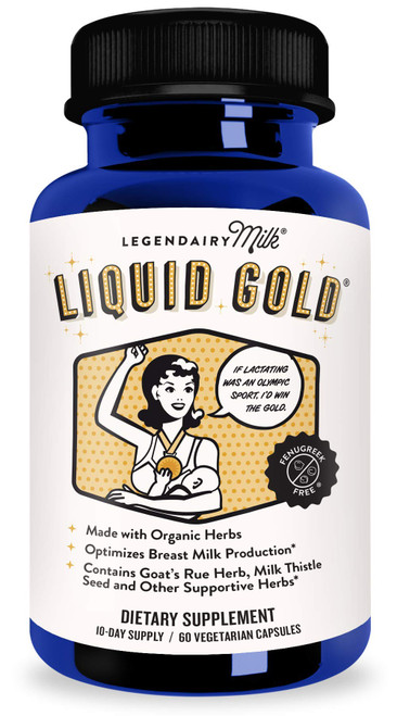 Legendairy Milk Liquid Gold - Contains Goats Rue and Milk Thistle - Fenugreek Free - Certified Organic by QAI, Certified Vegan, Non-GMO Project Verified, Certified Hala & Certified Kosher