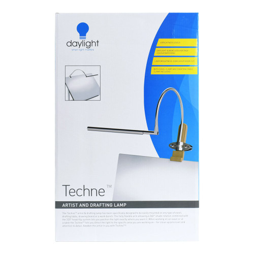 Daylight Techne LED Artist and Drafting Lamp, 12X20X7, Brushed Steel