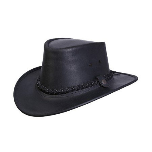 BC Hats Bac Pac Traveller Oily Australian Leather Hat - Black