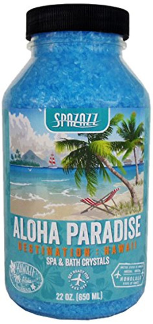 Spazazz SZCH SPZ-303 Hawaii Aloha Paradise Destination Crystals Container, Aromatherapy, Blue 22 oz.