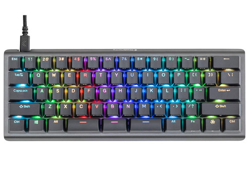 KINESIS Gaming TKO Mechanical Keyboard Limited Edition | 60% Layout, Optional Split Spacebar, Hotswap, Double PBT Keycaps, Aluminum Construction, 8 Pop-Out Feet, NKRO, and Hard-Shell Travel Case