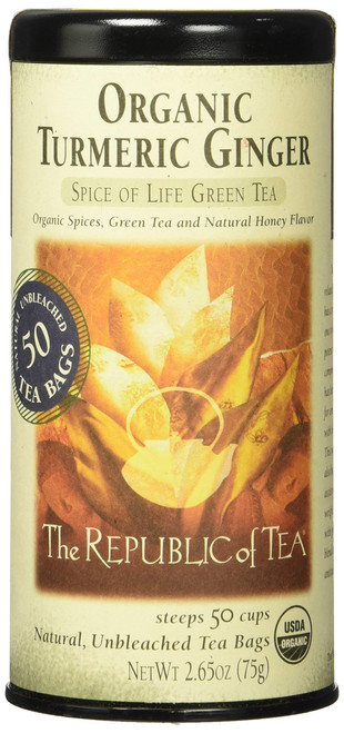 REPUBLIC OF TEA Organic Turmeric Ginger Green Tea, 50 CT
