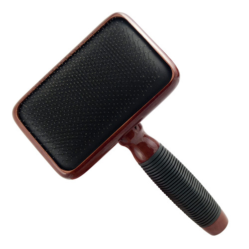 Kenchii Pet Grooming Slicker Brush for Dogs and Cats | Dog and Cat Brush for Shedding | Solid Wood, Non Slip Grip Dematting and Undercoat Brush for Long or Short Haired Pets - Large