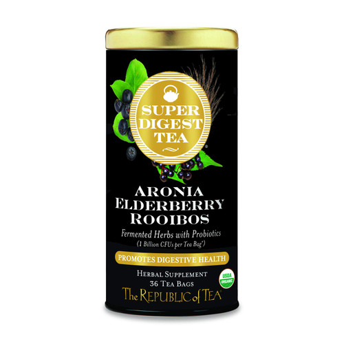 The Republic of Tea Organic Aronia Elderberry Rooibos SuperDigest Tea | Probiotic Tea Bags (36 count)