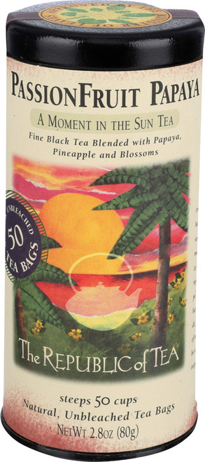The Republic of Tea Passionfruit Papaya Black Tea, 50 Tea Bags, Exotic Fruit Gourmet Blend