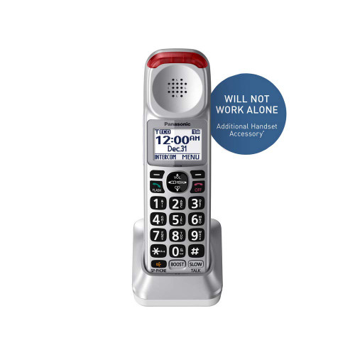 Panasonic New DECT 6.0 Cordless Phone Handset Accessory Talking Caller ID Compatible with KX-TGM450S Series Cordless Phone Systems - KX-TGMA45S | Silver