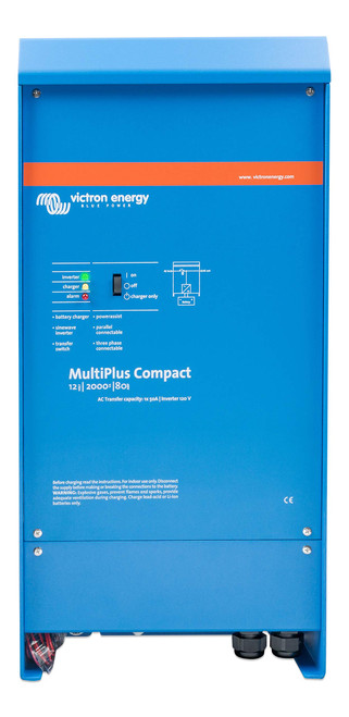 Victron Energy MultiPlus 2000VA 12-Volt Pure Sine Wave Inverter 80amp Battery Charger | Compact