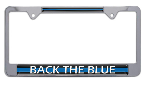 Back The Blue Police License Plate Frame  - Metal