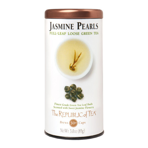 The Republic of Tea Jasmine Pearls Full-Leaf Loose Green Tea, 3.0 oz , Steeps 50 Cups , Caffeinated