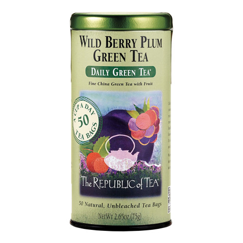 The Republic of Tea Wild Berry Plum Green Tea - 50-Count