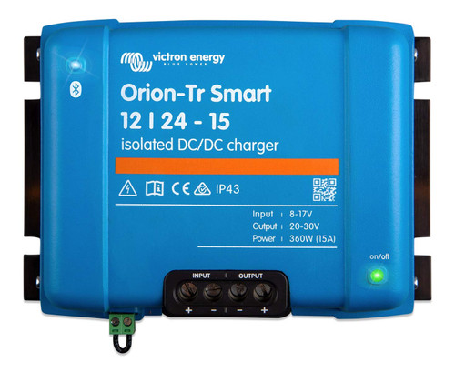 Victron Energy Orion-Tr Smart, 12/24-Volt 15 amp 360-Watt DC-DC Charger, Isolated (Bluetooth)