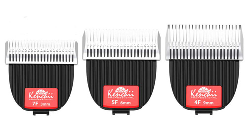 Kenchii Grooming Flash Clipper Blades - 3 Piece Blade Set (4F, 5F, 7F)