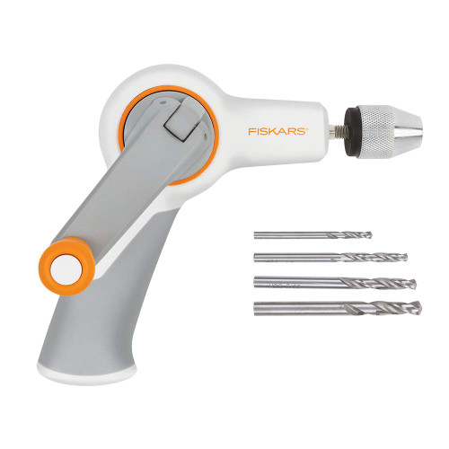 Fiskars Crafts DIY Precision Hand Drill, Grey,  White/Gray