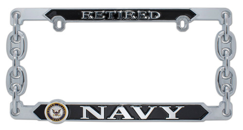 Elektroplate Navy Retired 3D License Plate Frame NAVY-RET-LPF