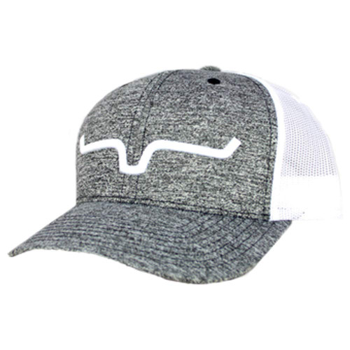 Kimes Ranch Mens Weekly Trucker Cap- Heather Grey/White
