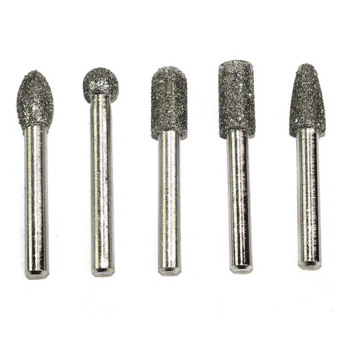 Big Horn 19391 5PC Diamond Burr Set - 1/4" Shank, 50 Grit, Coarse