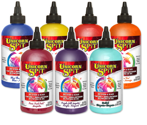 Unicorn SPiT Sunset Collection 8 OZ- Lemon Kiss, Phoenix Fire, Molly Red Pepper, Pixie Punk Pink, Purple Hill Majesty, Blue Thunder and Zia Teal