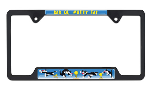 Elektroplate Tweety Bird and Sylvester Black License Plate Frame
